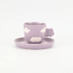 Cloud Shaped Ceramic Cup and Saucer Set