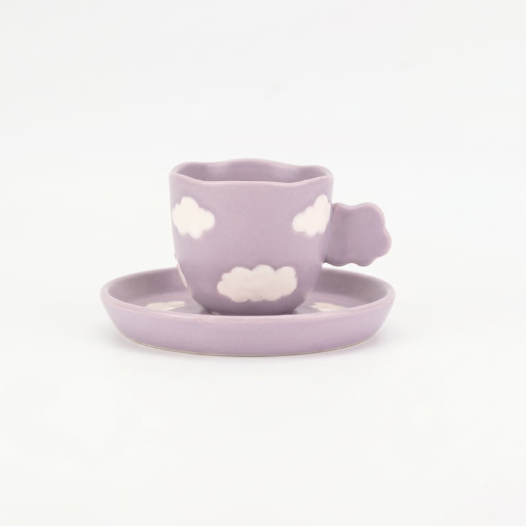Cloud Shaped Ceramic Cup and Saucer Set