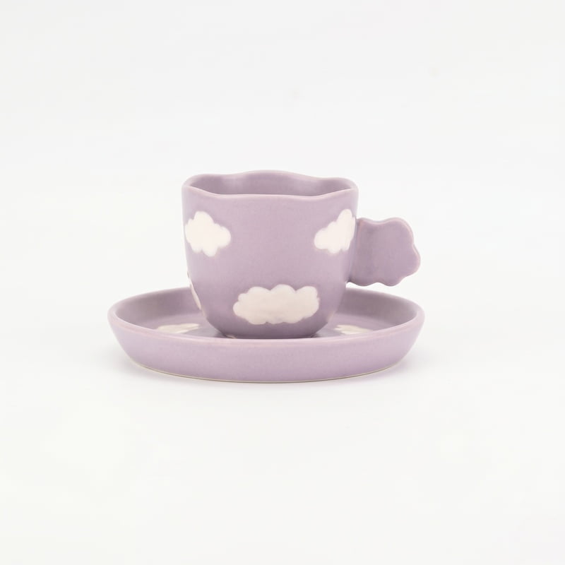 Cloud Shaped Ceramic Cup and Saucer Set