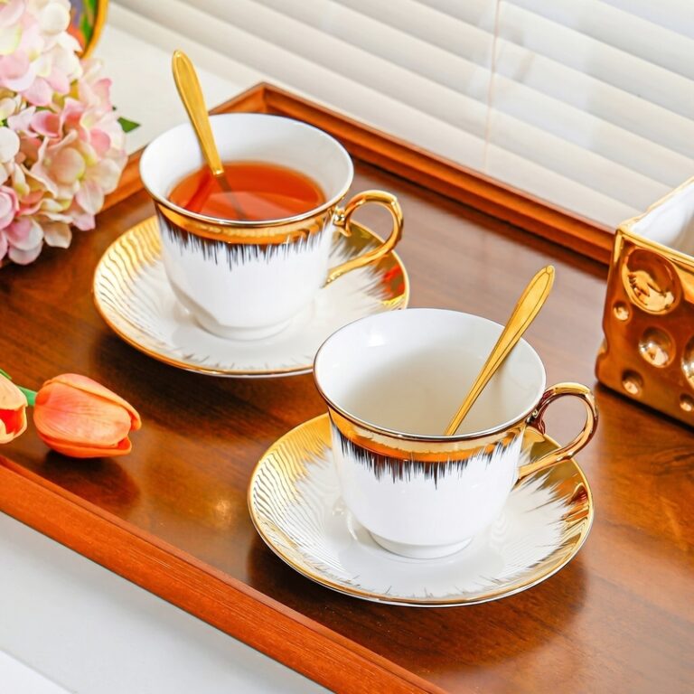 Luxury Porcelain Coffee Cup and Saucer Set